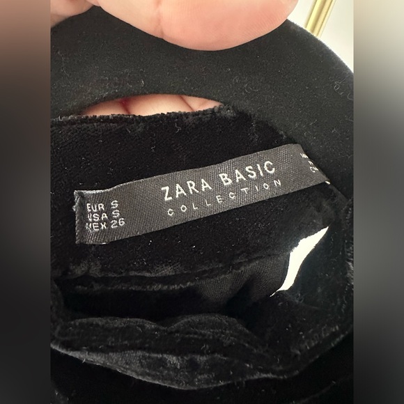 Zara - NWOT - Black Velvet Dress - S - Picture 5 of 5